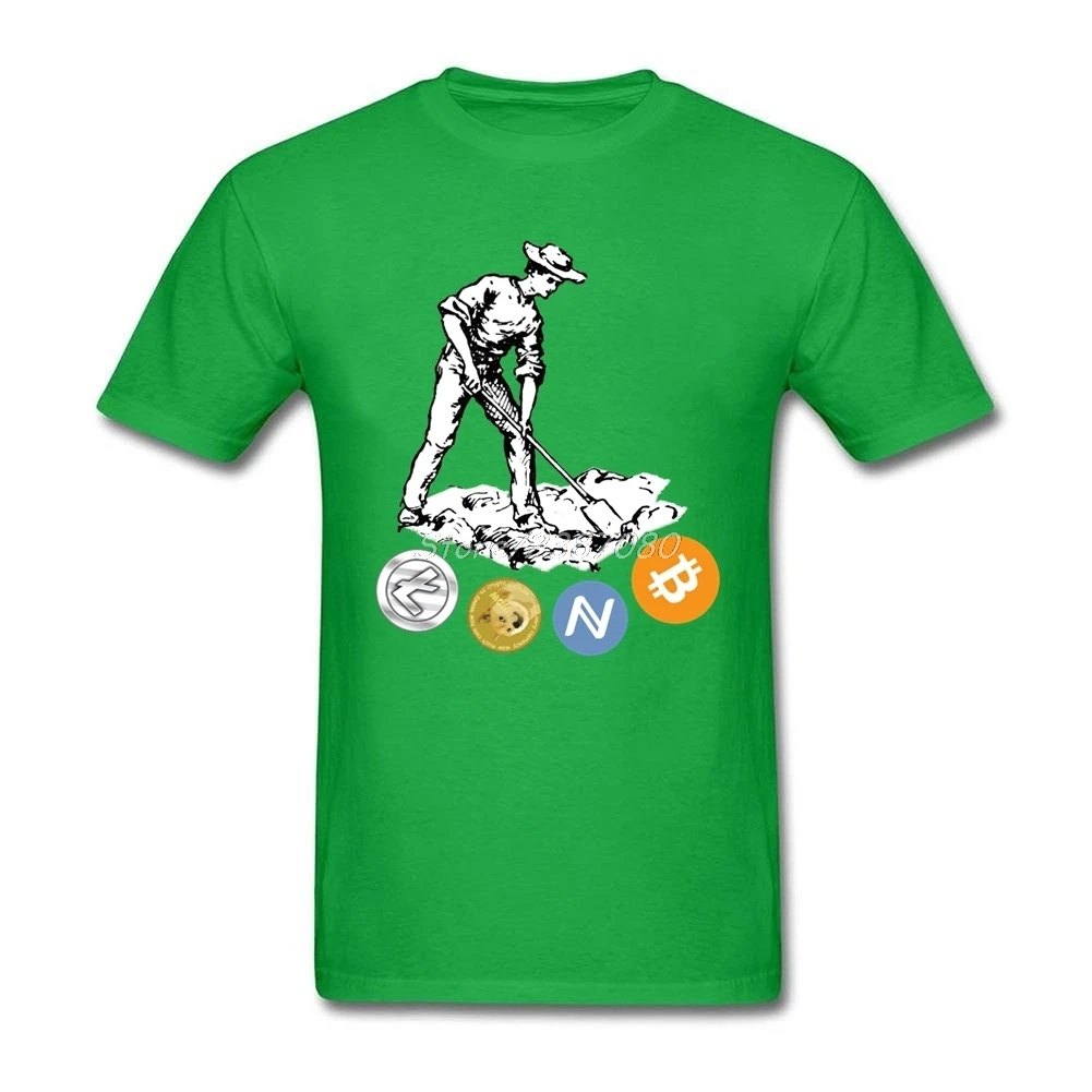 Hipster Cryptocurrency Miner Bitcoin Dogecoin Litecoin T Shirt pp Men's Shirt O-neck Cotton XXXL Short Sleeve Mens T Shirts