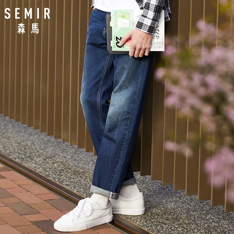 Low Price SEMIR Washed Jeans for Men Skinny Jeans in Soft Cotton Men's Slim Fit Jeans Straight Leg Men Classci Jeans Trousers Pants
