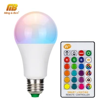 Светодиодный RGB лампа 5 Вт 10 Вт 15 Вт E27 AC85-265V светодиодный светильник 16 изменяемый цвет RGB светодиодный светильник с функцией памяти+ ИК-пульт дистанционного управления