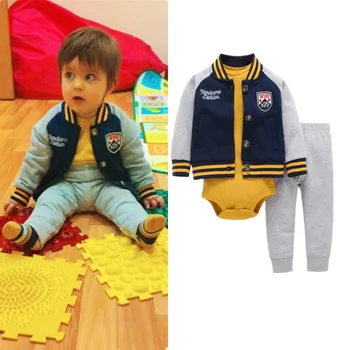 

COSPOT Baby Boys Clothing Set Newborn 3Pcs Set Jacket+Romper+Pants Boys Outfit Coat Newborn Kids Clothes Sets Rush Sales 40E