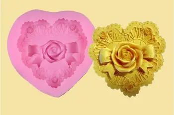 

Cake Decorating Tools Big Love Heart-shaped Rose Fondant Cake Mold Chocolate Dessert Diy Decorative Bakeware Cookiemousse Ring