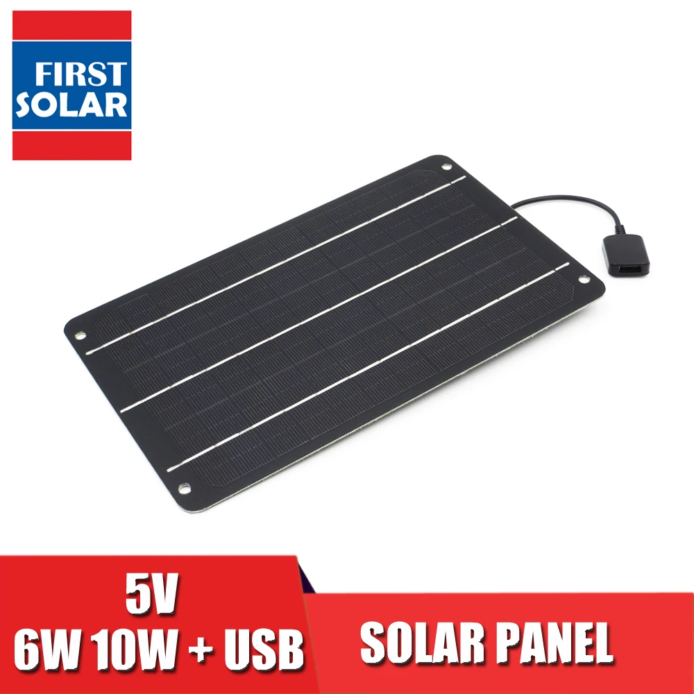 

10 6 W Watt Power bank Solar Panels Charger with Usb Port Solar Battery Charge Power for Mobile Phones 5V USB