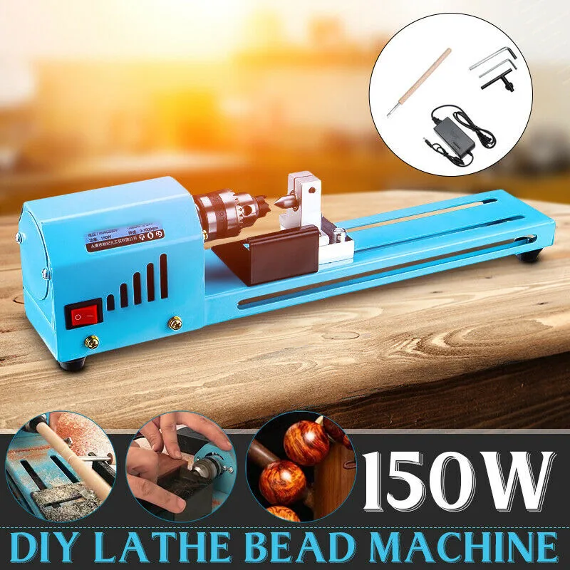 

Mini DIY 150W Wood Lathe Bead Cutting Machine Grinding Drill Polishing Woodworking Tool SLC88