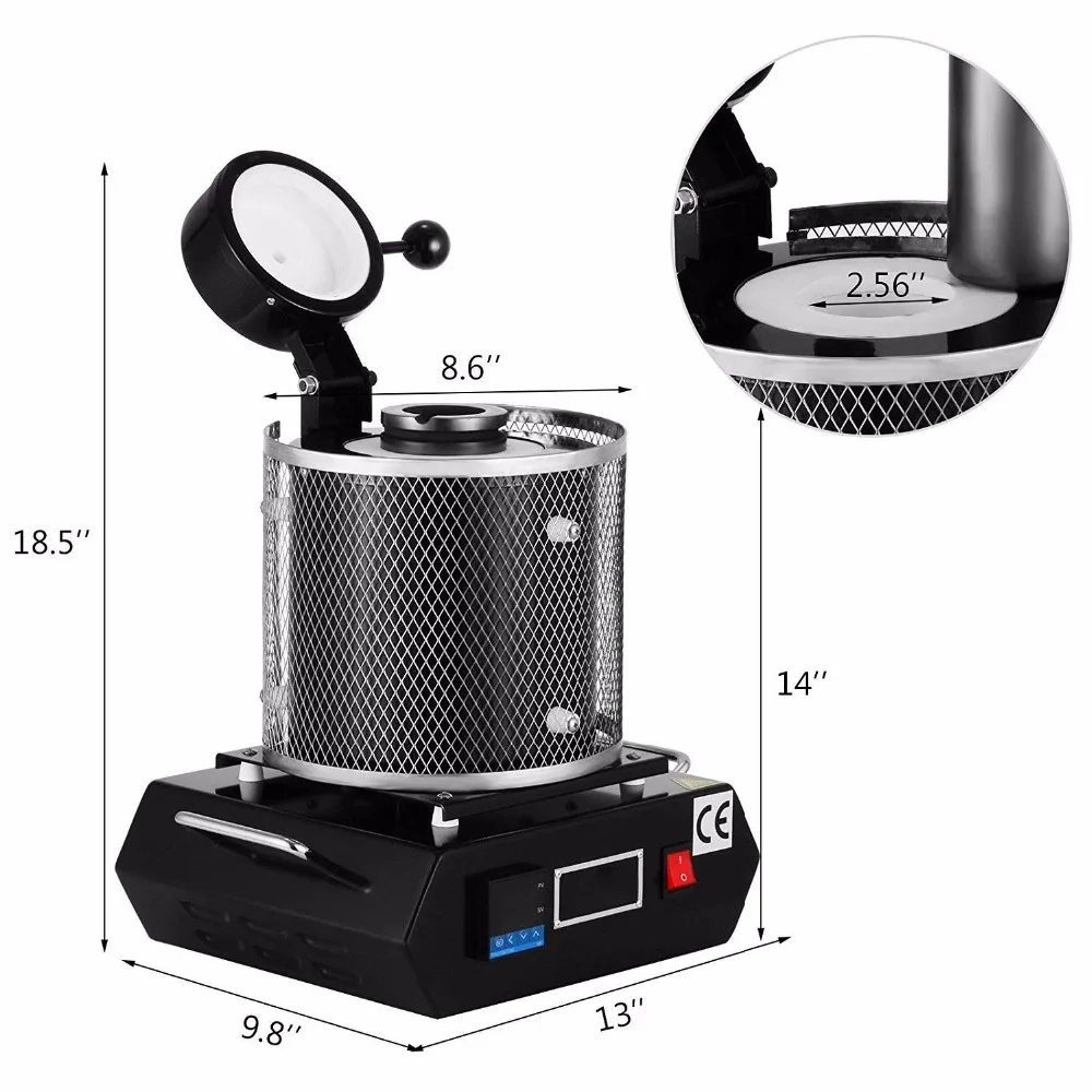 3kg Digital Gold Siliver Alumium Melting Furnace Melting Furnace Machine Heating 220V Casting