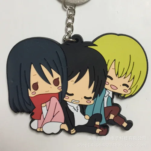 Attack on Titan Wings of Liberty Аниме ПВХ брелок Rivaille Levi Eren Jager Armin Arlert смешной кулон ювелирные изделия Llaveros подарки - Цвет: 2