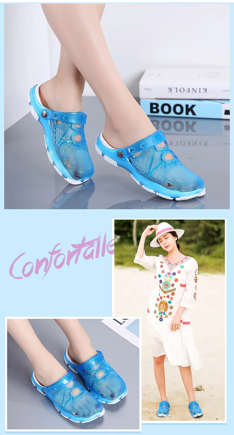 2019 Summer Women Sandals Jelly Shoes Breathable Woman Beach Shoes Zapatos De Mujer Ladies Slides Candy Rainbow Flats Sandalias Mujer (8)
