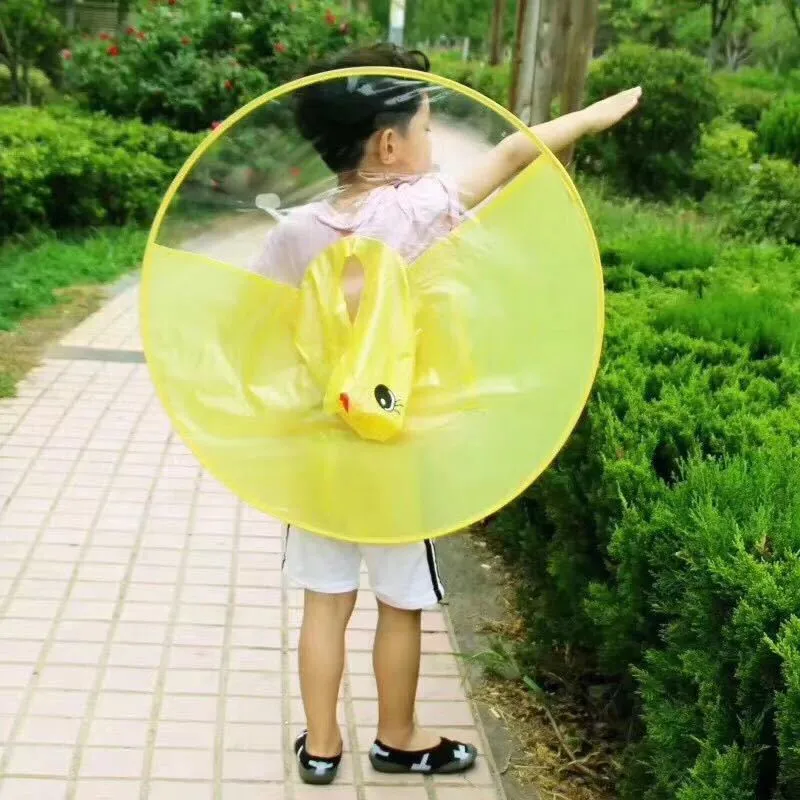 Yellow-Duck-Kids-Raincoat-UFO-Cap-Umbrella-Automatic-Folding-Umbrella-Children-Hat-Creative-Raincoat-Gift-Student