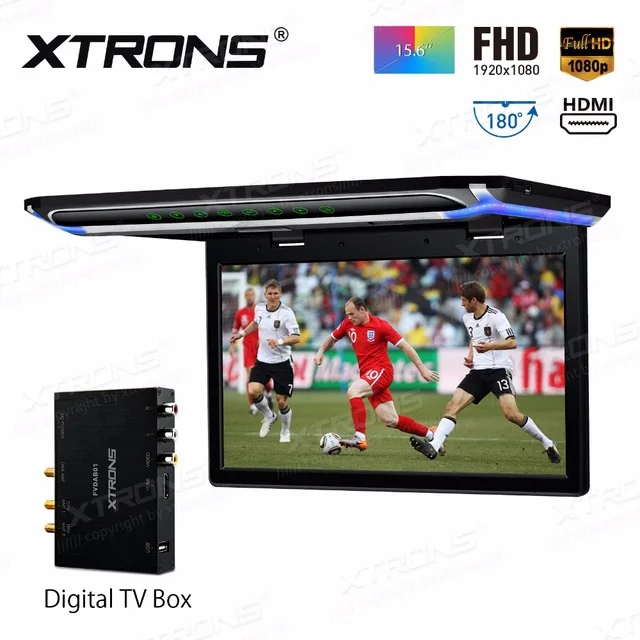 XTRONS 15," монитор 1080P видео FHD цифровой TFT экран Автомобильный устанавливаемый на крыше плеер HDMI FM USB+ Автомобильный цифровой DVB-T ТВ тюнер приемник