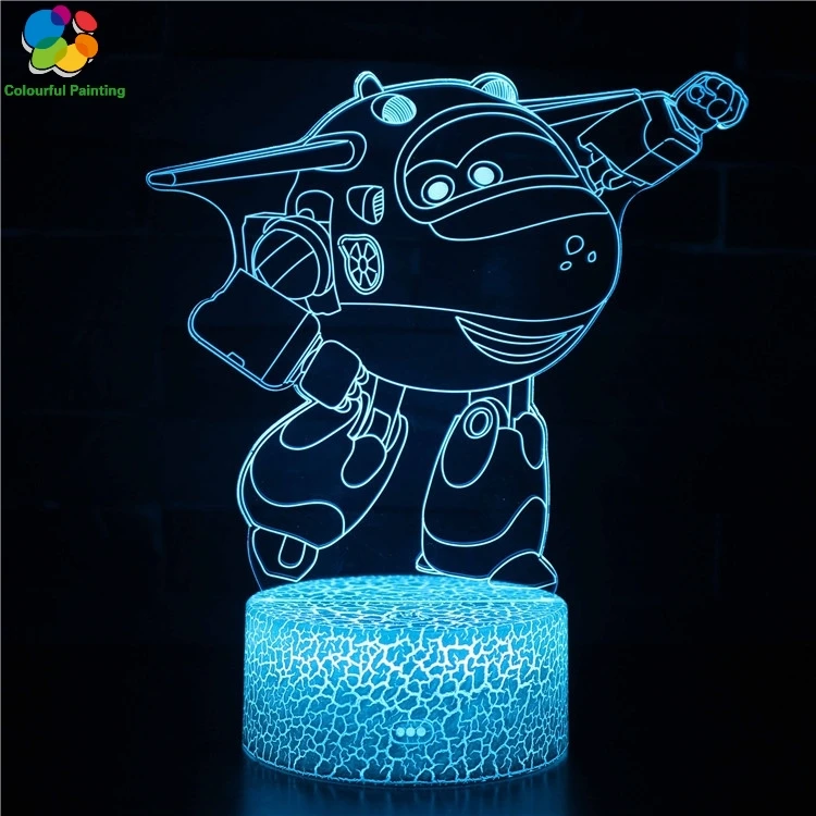 Мультфильм Тоторо медведь улыбающееся лицо собака 3D свет светодиодный трещины