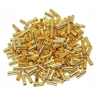 

50pairs/100pcs 3.5mm Gold Bullet Connector plug Trex 450 250 Male Female 3MM