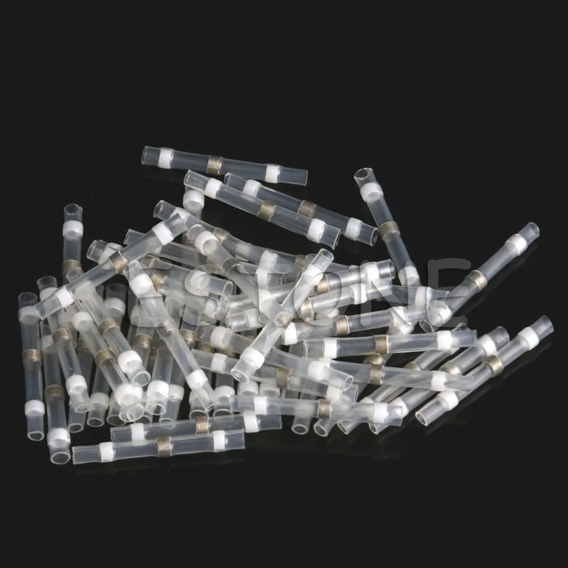 

50x 26-24AWG Waterproof Solder Sleeve Heat Shrink Butt Wire Splice Connector New