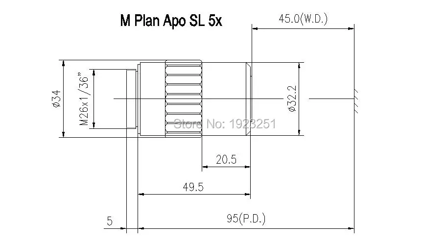 Научный Топ Mitutoyo style95mm Видимый LWD M Plan APO 5X/микроскоп Расширенный M PLAN APO цель для полуинспекции