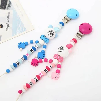 

Baby Pacifier Chain Infant Boys Girls Cute Cartoon Mouse BABY Letters Toys Teether Pacifier Chain Clips Nipple Feeding Holder