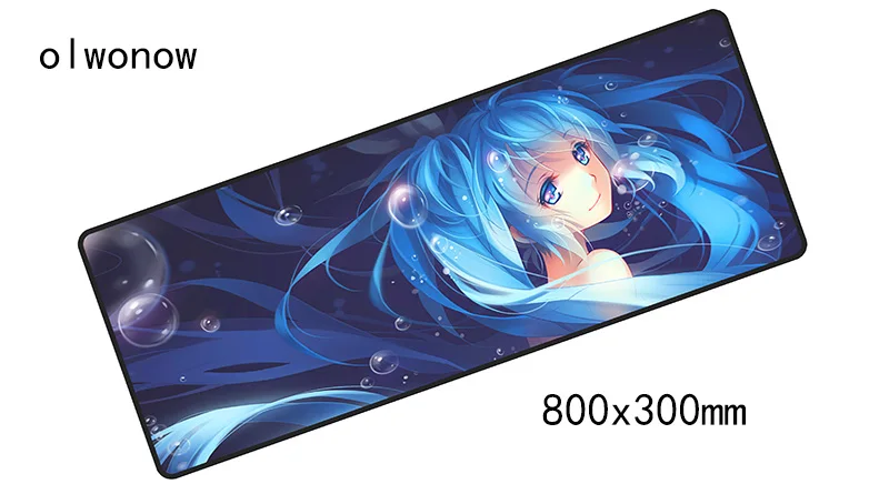Size 800x300x2mm Hatsune Miku коврик для мыши 800x300 мм коврик для мышки компьютерная коврик для мыши Очаровательная игровая padmouse высокое качество геймер для мыши коврики - Цвет: Size 800x300x2mm
