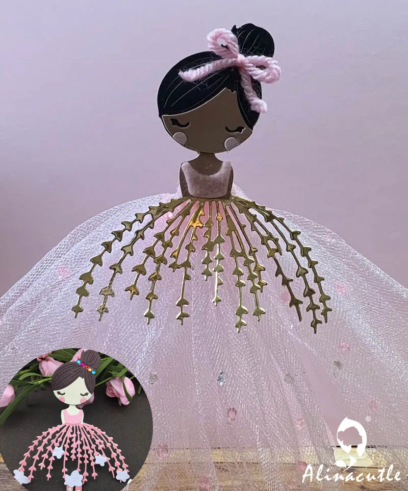 Высечки металлическая пресс-форма удар балет девочка кукла лист цветок Весна Alinacraft скрапбукинга бумажные ремесла трафарет для открыток искусство резак