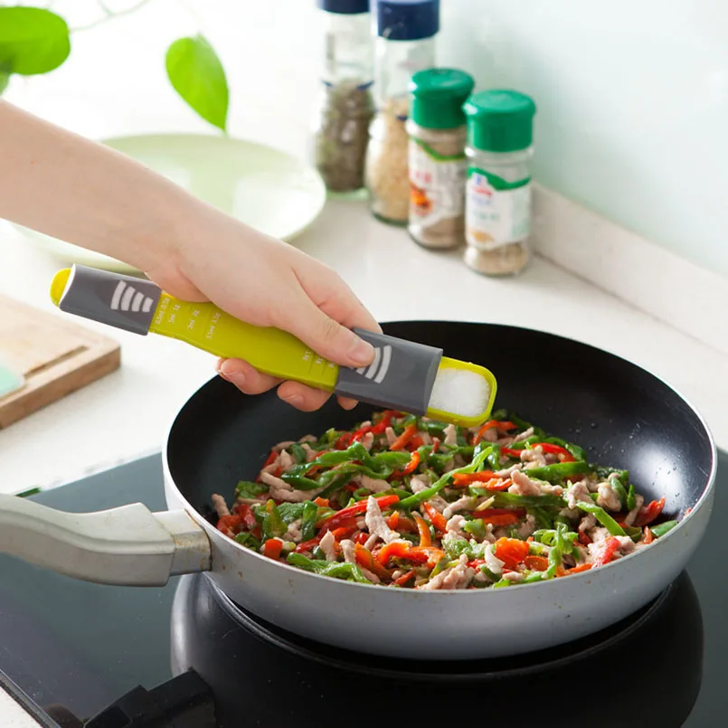 

Plastic Adjustable Measuring Spoon Different Double-end 8Stalls with Scale show Slip Cover Metering spoon Baking Seasoning Tool