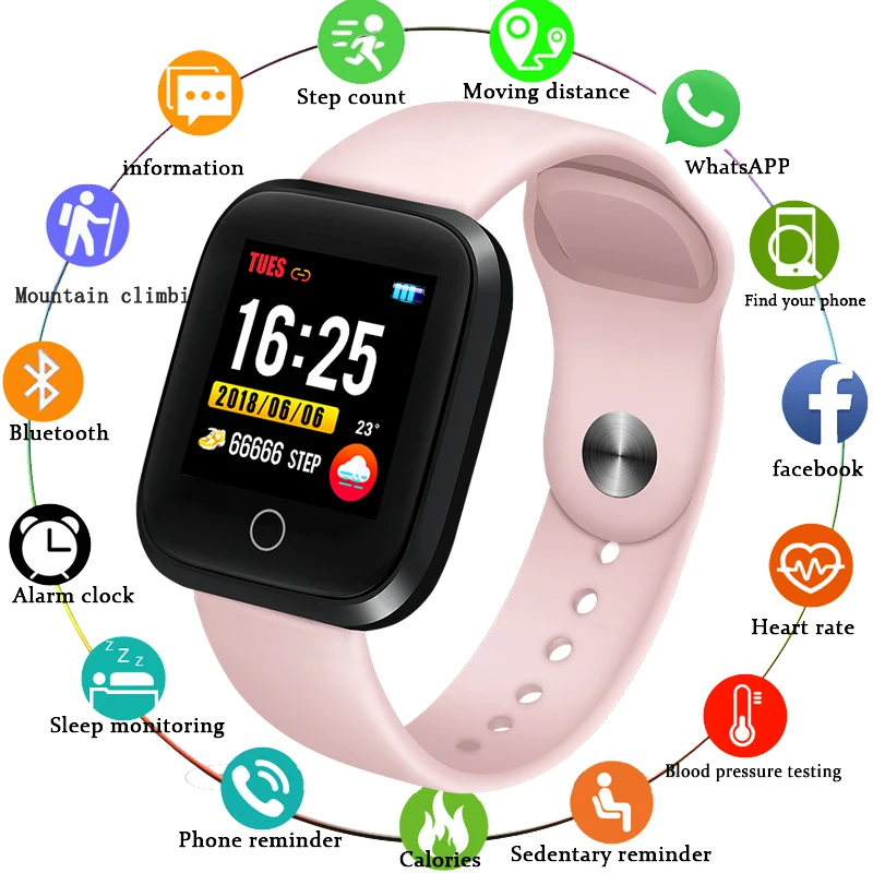 

LIGE New Smart Bracelet Heart Rate Blood Pressure Monitor Sport Smart Band fitness tracker Watch Pedometer Pulseira inteligente