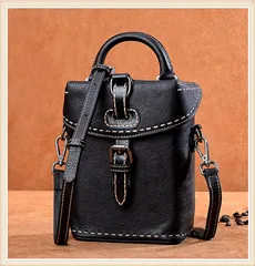Fashion-Women-Shoulder-Bag-vintage-Genuine-leather-simple-handbag-mini-Pure-color-high-quality-Shoulder-Bag