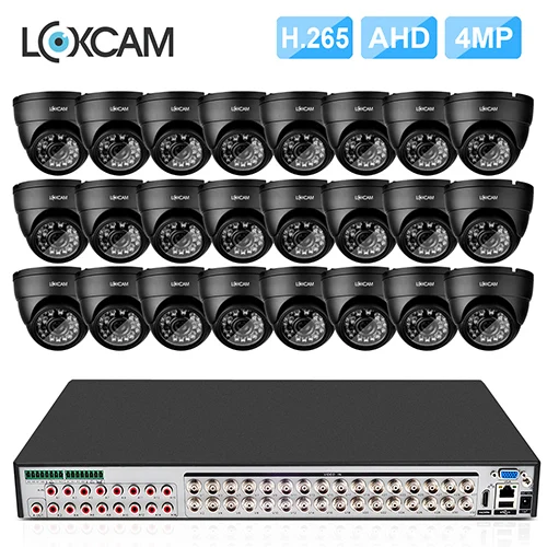 LOXCAM H.265+ 32Ch 4MP DVR комплект 32ch система видеонаблюдения 4MP IP66 домашняя наружная камера ночного видения система видеонаблюдения - Цвет: 24 Cameras