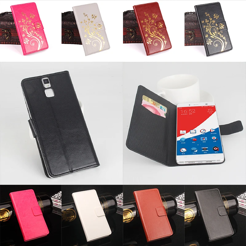 

For Pepsi P1S Case High Quality Leather Case + Cover For Pepsi P1S Cover Phone Shell Cellphone Cover With Wallet Golden Flowers
