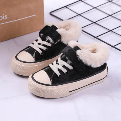 fur lined canvas sneakers