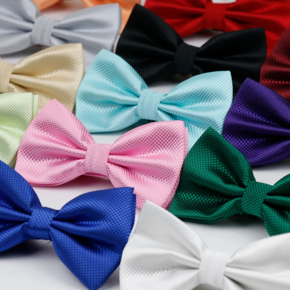 

20 Colors Solid Fashion Bowties Groom Men Colourful Plaid Cravat gravata Male Marriage Butterfly Wedding Bow ties Wedding Mens