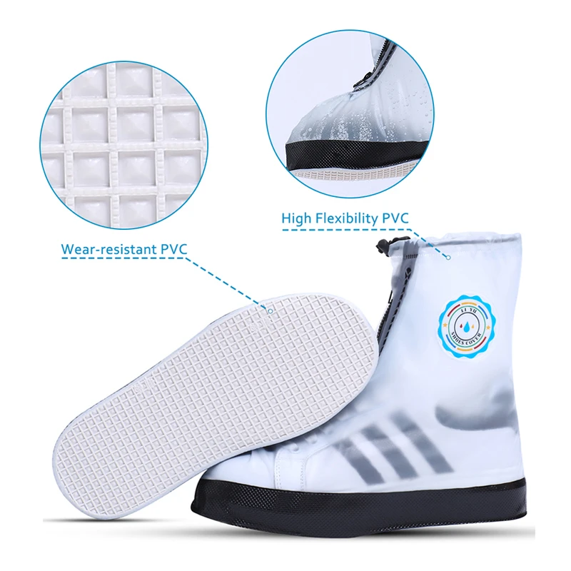 Soumit ПВХ модные водостойкие защищающий от дождя чехол для обуви для мужчин женская обувь протектор многоразовые Чехлы для обуви Overshoes