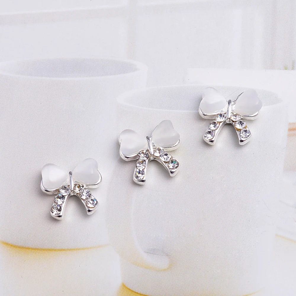 10 шт Сплав Блеск 3D ногтей банты искусство украшения со стразами сплав амулеты