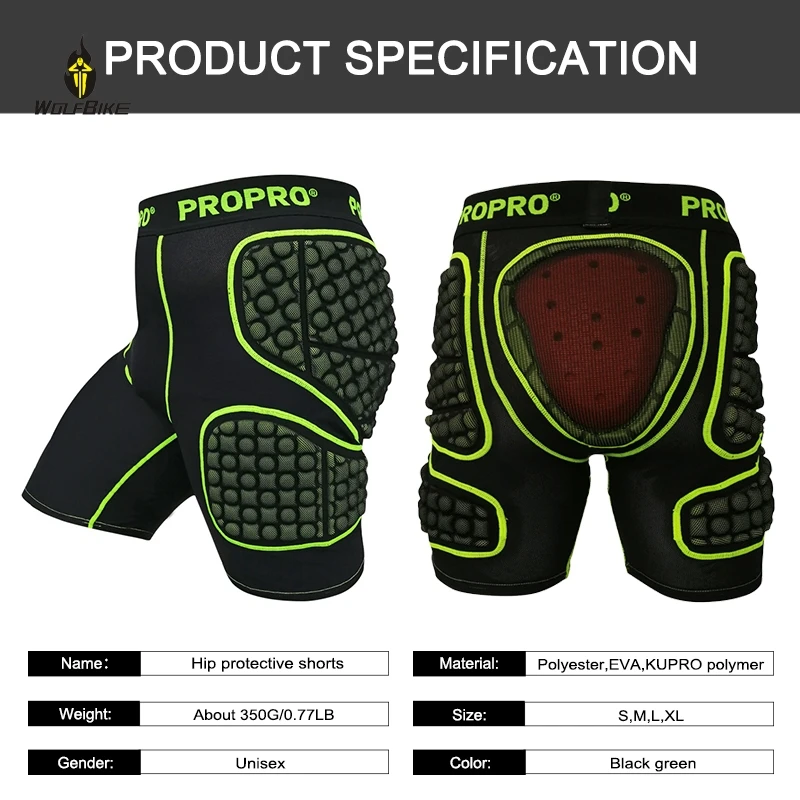 PROPRO Women Men Snowboard Shorts Armor Gear Hip Butt Support Ski MTB Cycling Hockey Skateboarding Protective Roller Short