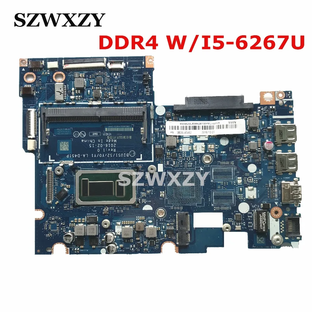 Для Lenovo IDEAPAD 510S 14ISK 310S Материнская плата ноутбука LA D451P 5B20L45338 W/I5 6267U DDR4 полностью