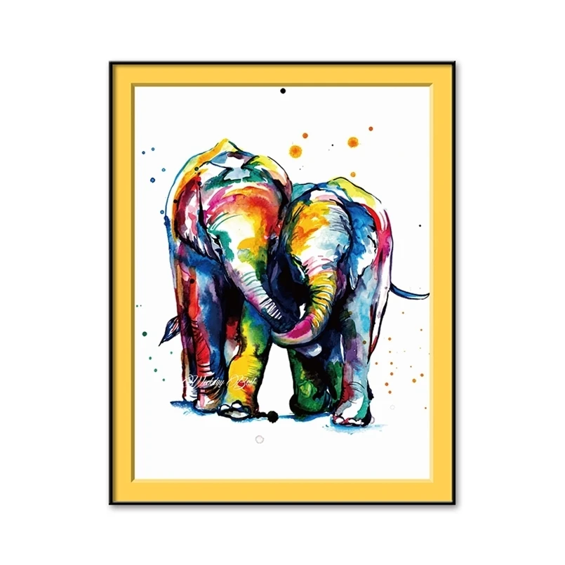New Painting By Numbers Watercolor Elephant Oil New Painting By Numbers Watercolor Elephant Oil On Canvas S M Decoration Pictures