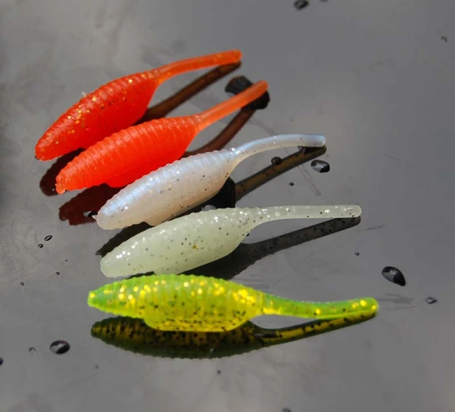 New Soft Bait Fishing Lure 4.5cm/1g Japan Korea Series Root Worm Baits  Direct Tail Grub Lures Lot 10 Pieces