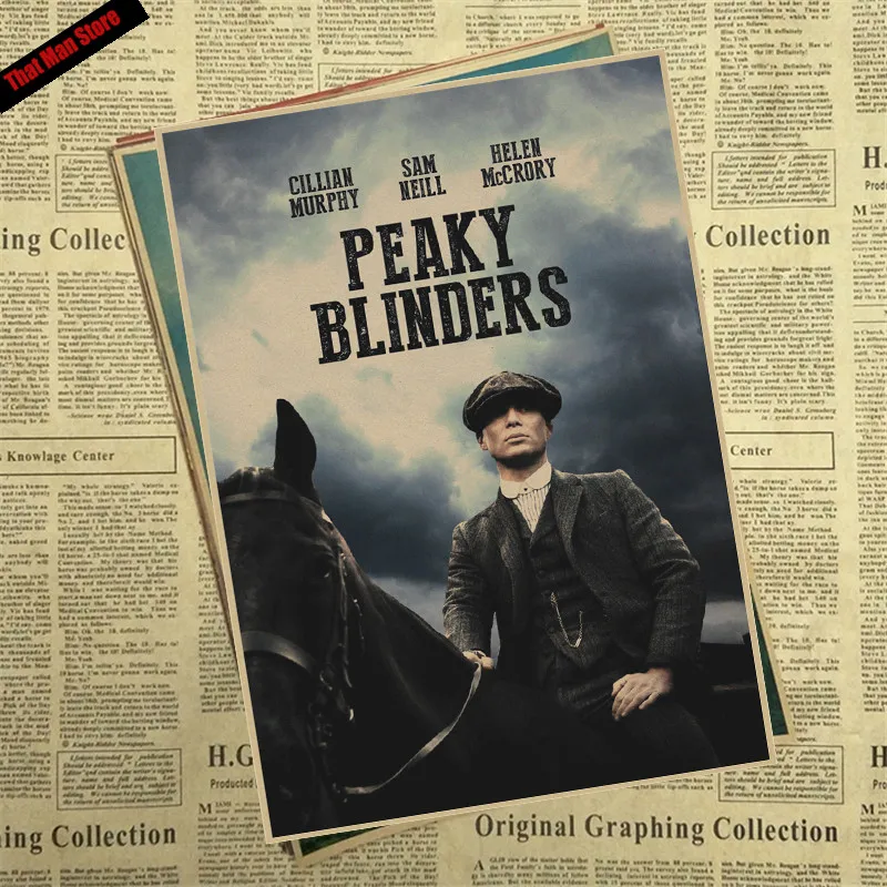 That man Store Peaky blinder фильм крафт-бумага Плакат Бар Кафе Винтаж Высокое качество печать рисунок ядро декоративная живопись - Цвет: Прозрачный