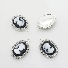 Фотография Fashion Hot 10Pcs 20*25mm Resin Oval Diy Jewelry Accessories Flat Back Imitation pearls Base Settings Wholesale Handmade Fitting