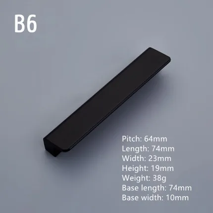 Современный минималистический гардероб ручка Европейский шкаф для обуви дверная ручка черный кухонный ящик мебельная фурнитура маленькая ручка - Цвет: Хромированный