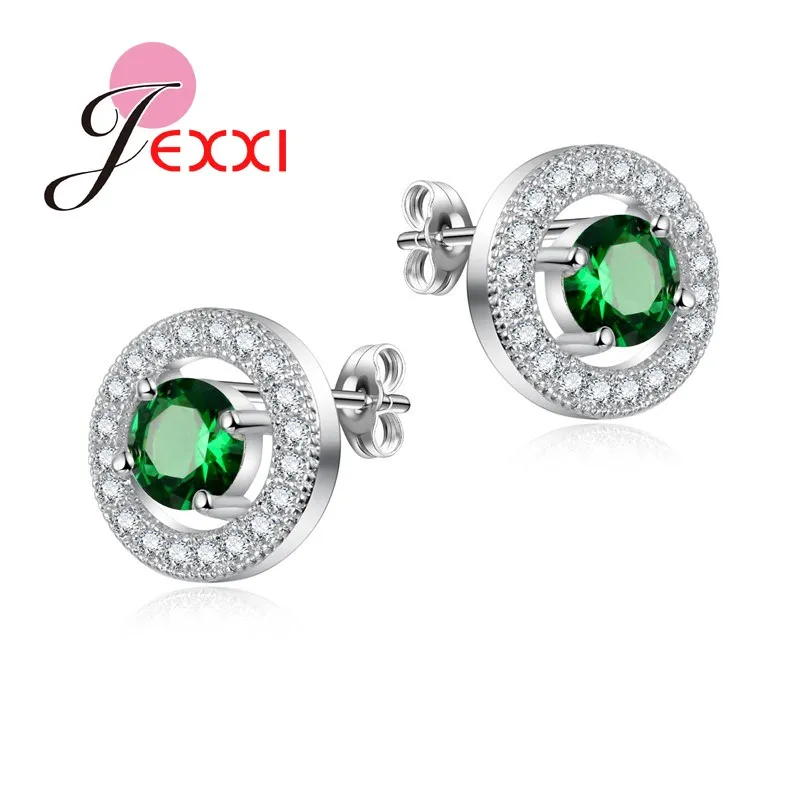 

Jemmin Genuine 925 Sterling Silver Stud Earrings For Women Wedding Jewelry 0.1Ct Crystal Engagement Earring Jewelry