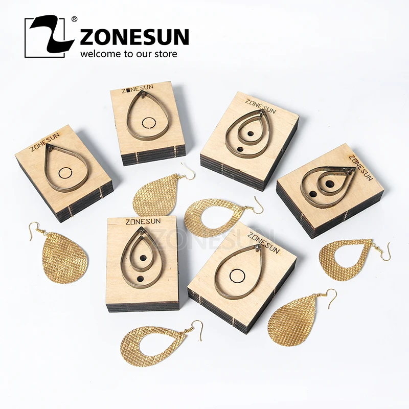 ZONESUN серьги кожаные штамповки форма для кожевенного ножа ручной работы декора