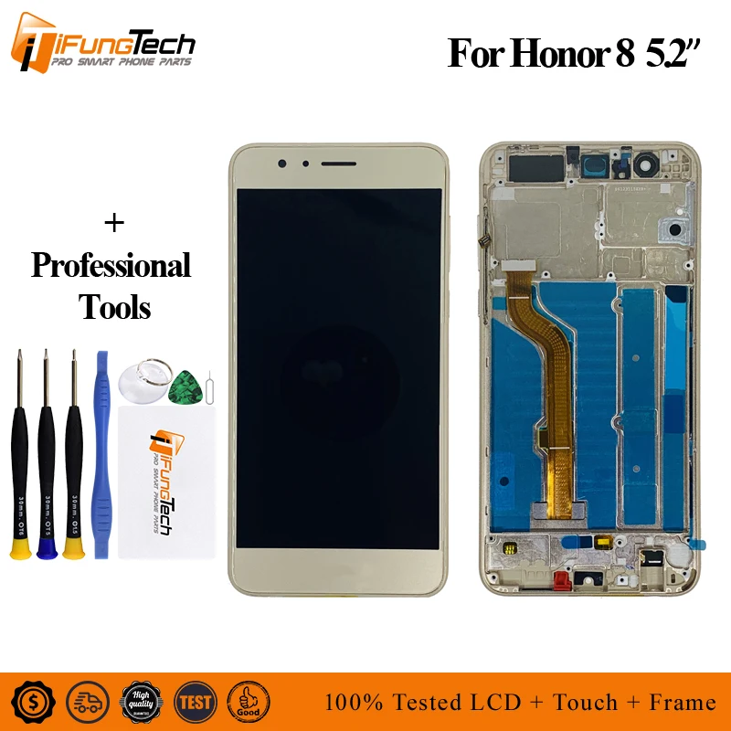 

5.2" AAA LCD For HUAWEI Honor 8 LCD Touch Screen with Frame Digitizer Replacement For HUAWEI Honor 8 Display FRD L19 L09 L14 LCD