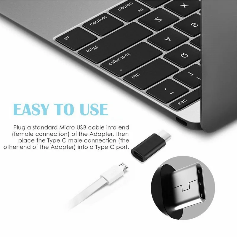 Ascromy 2 in 1 USB C OTG Type C to Micro USB Adapter For Xiaomi mi mix 2 Samsung Galaxy S8 Plus Note 8 Oneplus 5 LG G6 G5 Type-C (7)