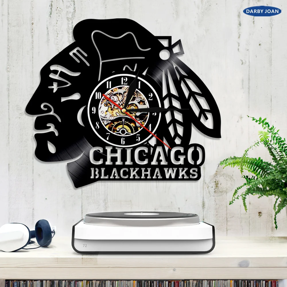 Светодиодный виниловый светильник Chicago Blackhawks для хоккея, изменяющий цвет, настенный светильник с пультом дистанционного управления, светодиодный светильник с подсветкой LP для прохладной гостиной