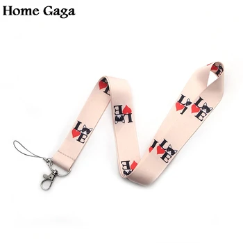 

20pcs/lot D0422 Homegaga cartoon i love cat Key Straps Tags Neck lanyard for Phone Rope for Samsung Galaxy iphone Camera