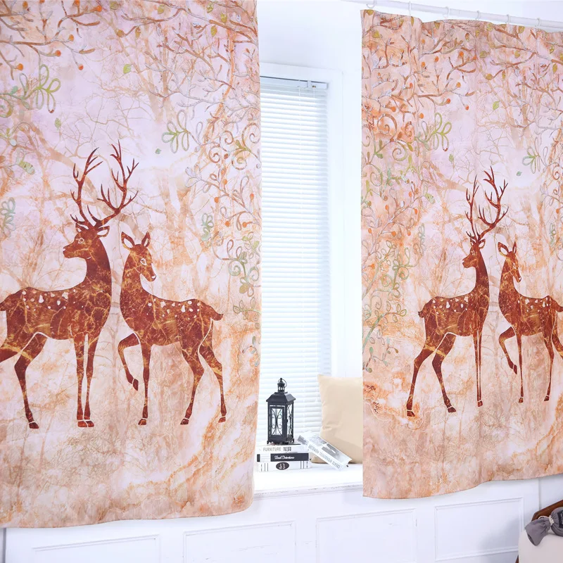 Elk Curtains Blackout Short Digital Printing Animal Curtain for Living Room Child Bedroom Kids Window Decor 1 Pcs | Дом и сад