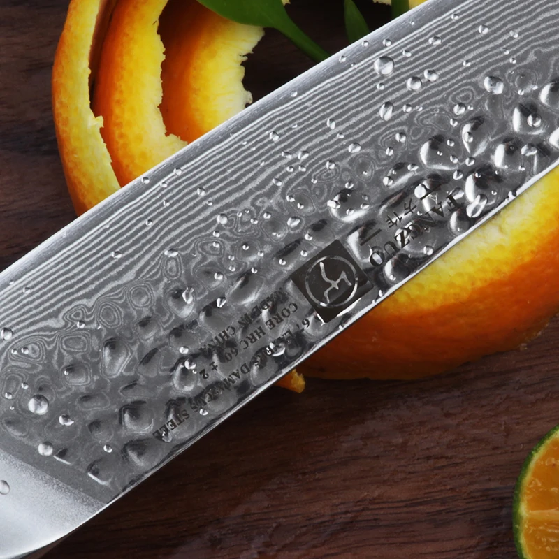FANGZUO 5 дюймов Универсальный нож дамасская резка острые кухонные ножи японский VG10 сталь палисандр ручка многофункциональный резак инструмент