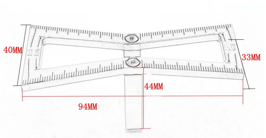 Dovetail Mortise Gauge Hand Cut Copper Marker Template I