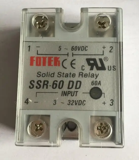 

5pcs 5-60VDC to 3-32VDC 60A SSR-60DD Solid State Relay Module with Plastic Cover