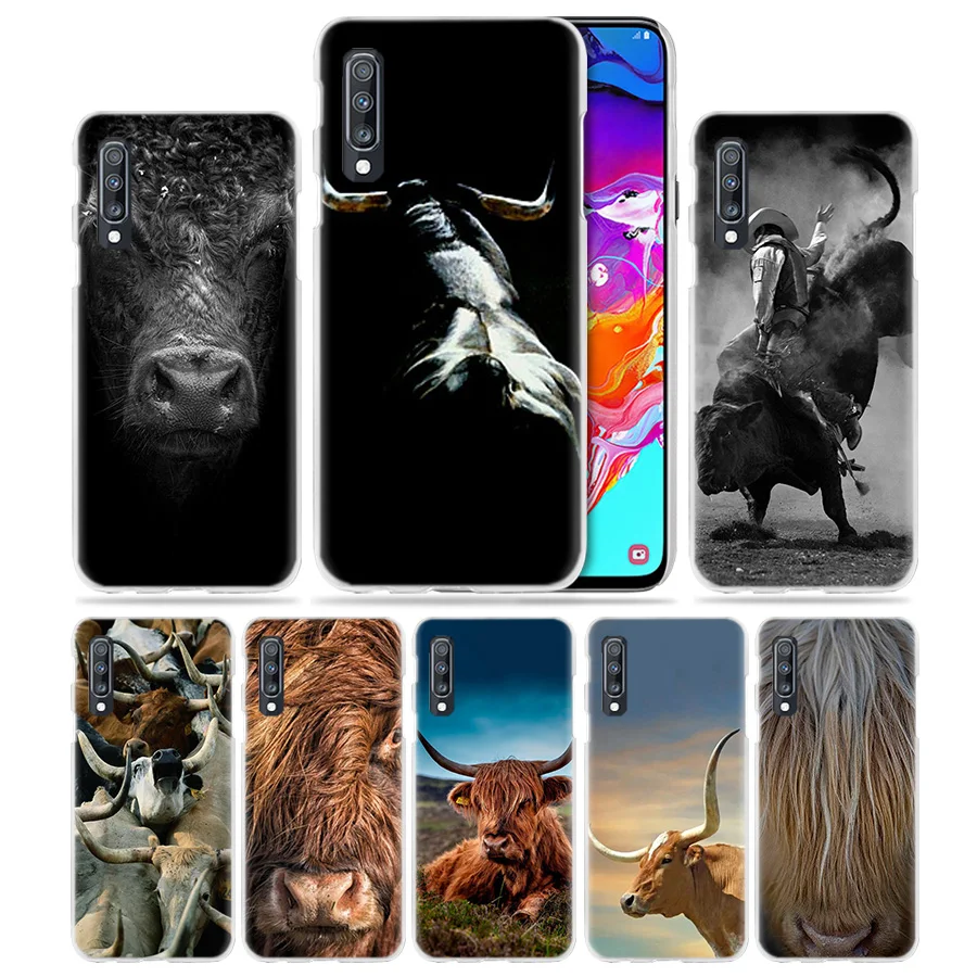 

Bullfight Texas Cattl Case for Samsung Galaxy A50 A70 A20e A40 A30 A20 A10 A8 A6 Plus A9 A7 2018 Clear Hard PC Coque Phone Cover
