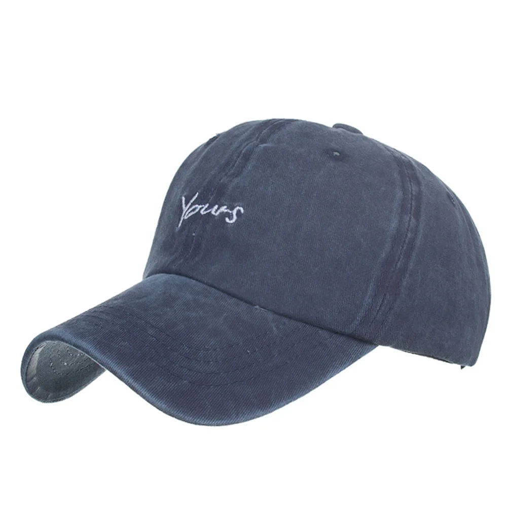 TOHUIYAN хлопковая кепка s для мужчин и женщин, ВИНТАЖНАЯ ДЖИНСОВАЯ бейсболка, летняя бейсболка, кепка в стиле хип-хоп, Прямая поставка - Цвет: Navy Blue