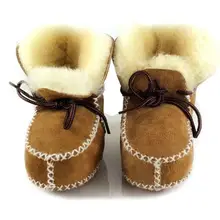 Зимние сапоги для детей для новорожденных, 6 цветов, зимние, сохраняющие тепло, натуральный мех, шерсть, детские сапоги из натуральной овечьей кожи для мальчиков и девочек