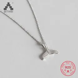 Новая мода 925 серебряных темперамент нежный дикий Дельфин рыбий хвост Русалка Подвески ожерелье на шею украшения