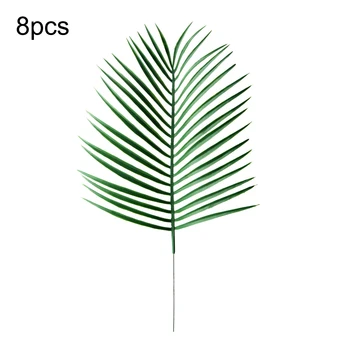 

8pcs/set Artificial Palm Leaves Stems Faux Tropical Palm Tree Leaves Simulation Green Plants for Home Garden Decoration